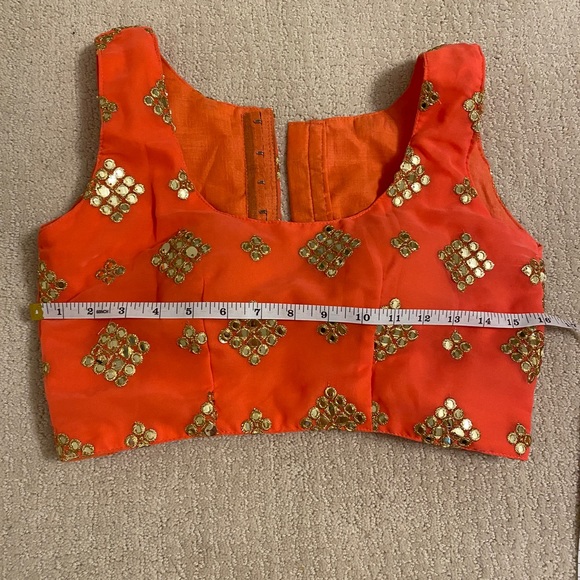 Peach Orange Gold Sequin Lehenga - Sabyasachi-inspired - INDIAN WEDDING GUEST - Picture 5 of 5